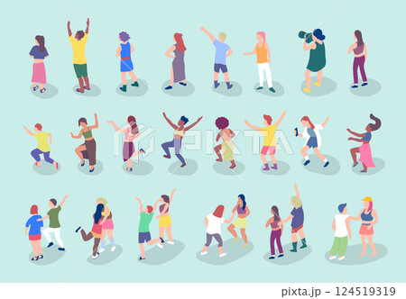 Cartoon Color Different Characters People on Music Festival or Open-air Concert Set Concept Flat Design Style. Vector illustration Cartoon Color Different Characters People on Music Festival or Open-air Concert Set Concept Flat Design Style. Vector illustration 124519319