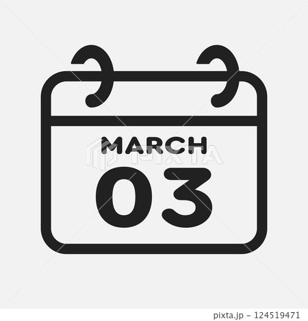 Icon page calendar day - 3 March 124519471