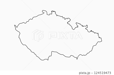 Vector outline map Czech, line border country Vector outline map Czech, line border country 124519473
