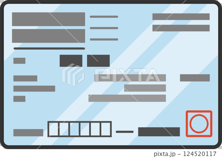 Health insurance card (insurance card) front illustration color vector icon blue 124520117