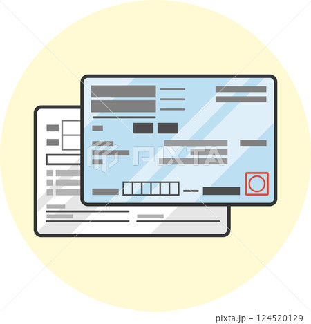健康保険被保険者証(保険証)表裏両面のイラスト カラー ベクター アイコン 青色 健康保険被保険者証(保険証)表裏両面のイラスト カラー ベクター アイコン 青色 124520129