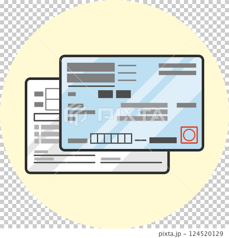 健康保険被保険者証(保険証)表裏両面のイラスト カラー ベクター アイコン 青色 健康保険被保険者証(保険証)表裏両面のイラスト カラー ベクター アイコン 青色 124520129