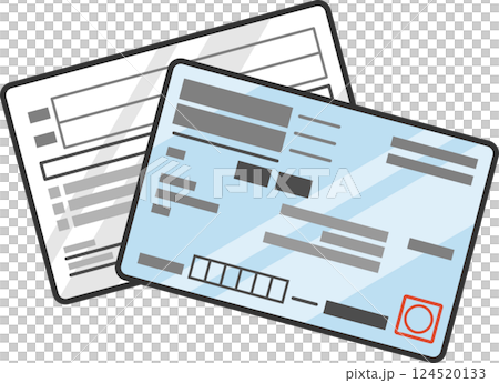 健康保険被保険者証(保険証)表裏両面のイラスト カラー ベクター アイコン 青色 健康保険被保険者証(保険証)表裏両面のイラスト カラー ベクター アイコン 青色 124520133