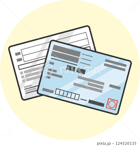 健康保険被保険者証(保険証)表裏両面のイラスト カラー ベクター アイコン 青色 健康保険被保険者証(保険証)表裏両面のイラスト カラー ベクター アイコン 青色 124520135