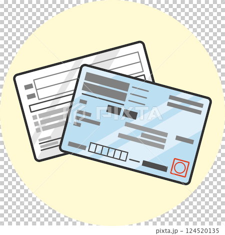 健康保険被保険者証(保険証)表裏両面のイラスト カラー ベクター アイコン 青色 健康保険被保険者証(保険証)表裏両面のイラスト カラー ベクター アイコン 青色 124520135