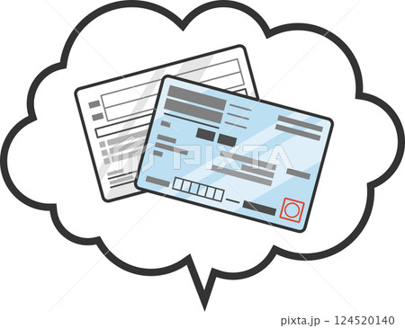 吹き出しの中に健康保険被保険者証(保険証)のイラスト カラー ベクター アイコン 青色 吹き出しの中に健康保険被保険者証(保険証)のイラスト カラー ベクター アイコン 青色 124520140