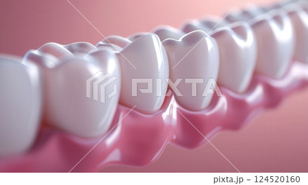 Dental Row 3D Teeth Close-Up 124520160