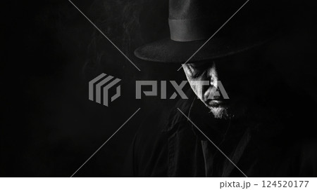Man With A Haunting Presence In The Darkness 124520177
