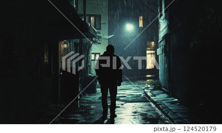 Man With A Haunting Presence In The Darkness 124520179