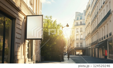 White Blank Store Signage Or Poster Banner 124520246