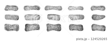 Grunge chalk, crayon texture abstract shape frames set. Vector stock illustration isolated on white background for design template text business presentation, highlight advertising, special offer. EPS 124520265