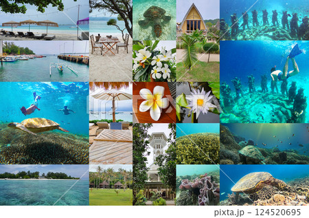 Collage about Gili island, Indonesia Collage about Gili island, Indonesia 124520695