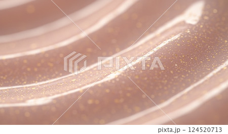 Pearlescent cream texture close-up with pink and gold reflections 124520713