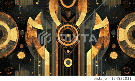 Art Deco-Inspired Pattern Abstract Background 124521031