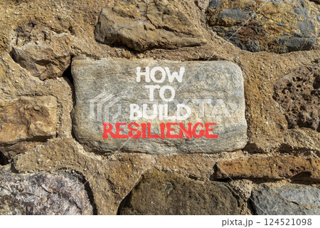 How to build resilience symbol. Concept words How to build resilience on beautiful grey stone. Beautiful stone wall background. Business and how to build resilience concept. Copy space. How to build resilience symbol. Concept words How to build resilience on beautiful grey stone. Beautiful stone wall background. Business and how to build resilience concept. Copy space. 124521098