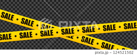 Sale Crossed Tape, Caution Discount Line, Yellow Line, increase sale design. Vector illustration Sale Crossed Tape, Caution Discount Line, Yellow Line, increase sale design. Vector illustration 124521502