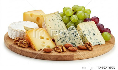 Assorted varieties of cheese selection 124521653