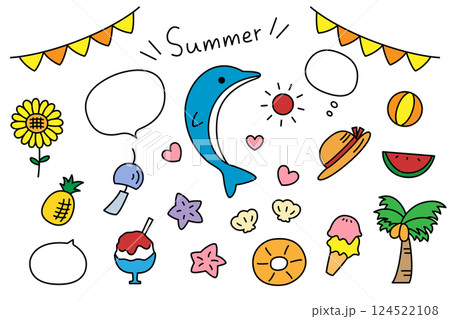 かわいい夏素材 124522108