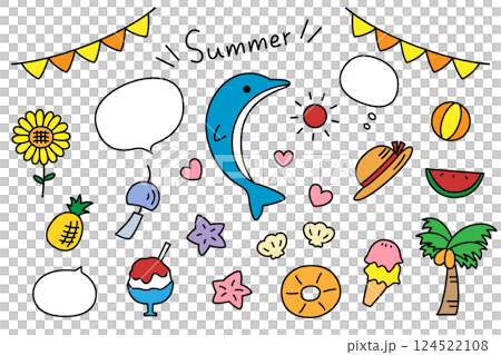 かわいい夏素材 124522108
