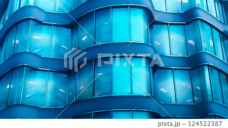 Financial district, business skyscraper, panoramic glass texture - AI generated image Financial district, business skyscraper, panoramic glass texture - AI generated image 124522387