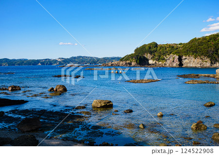 南伊豆の海と岩場の絶景 124522908