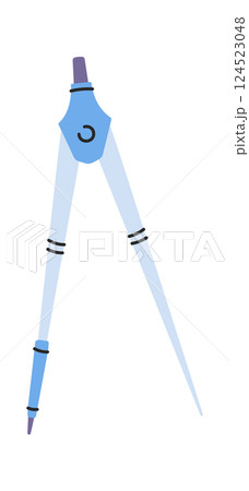 Compass school supply hand-drawn doodle Compass school supply hand-drawn doodle 124523048