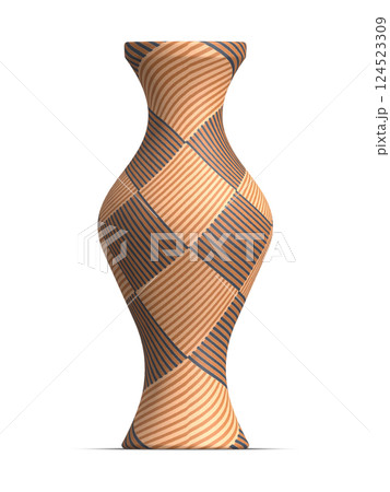 flower vase with painted pattern design. Vector illustration 124523309