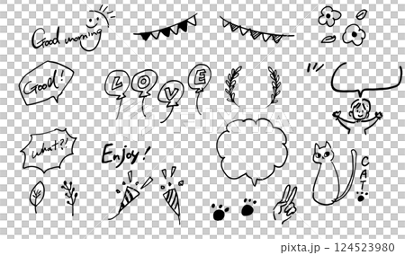 手書きあしらいセット 124523980