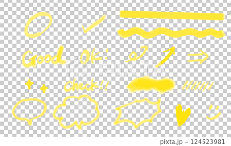 手書きマーカーあしらいセット 124523981