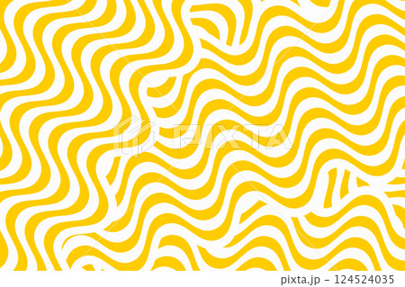Wavy yellow lines. Ramen, pasta or noodle pattern. Spaghetti, tagliatelle or capellini background. Traditional Italian, Chinese of Japan food print. Vector flat illustration 124524035