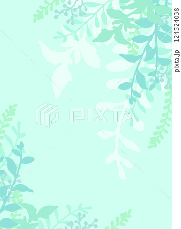 優しい色合い、シンプル植物のイラスト背景 124524038