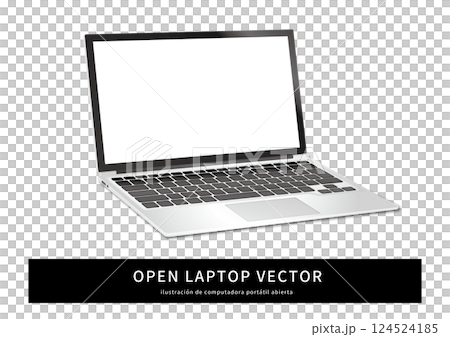 打開筆記型電腦向量 124524185