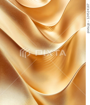 金色のメタリックウェーブ 124524187