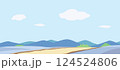 a background with fields and mountains 124524806