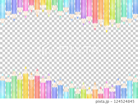 Colorful watercolor pencil frame 124524845