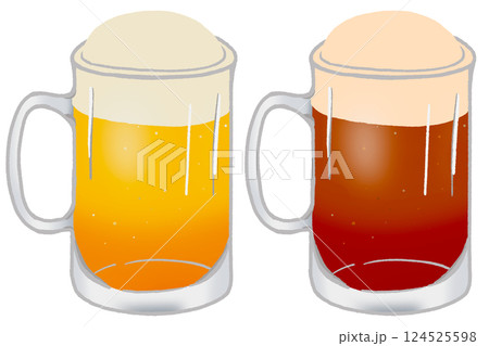 2種のビールジョッキ 2種のビールジョッキ 124525598