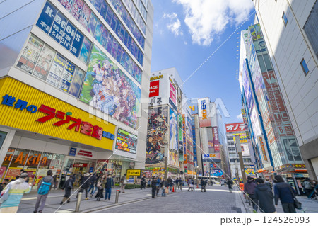 秋葉原駅前の電気街の風景 124526093