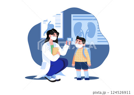 Doctor Measuring Temperature Illustration concept on white background 124526911