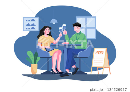 Romantic couple enjoying the celebrating anniversary Romantic couple enjoying the celebrating anniversary 124526937