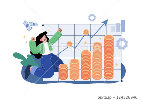 Cryptocurrency growth Illustration concept on white background 124526946