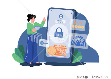 Crypto Security Illustration concept on white background Crypto Security Illustration concept on white background 124526999