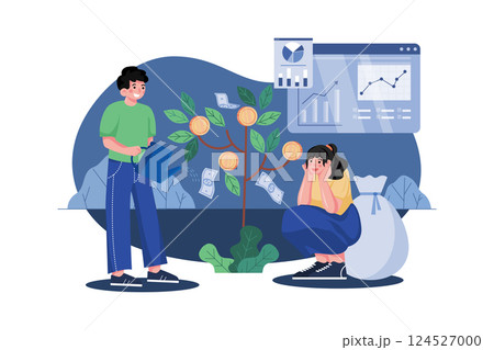 Crypto Investment Illustration concept on white background 124527000