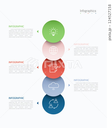 Infographic 5 options design elements for your business data. Vector Illustration. 124527158