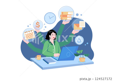 Business lady do multitasking Business lady do multitasking 124527172