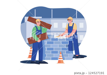 Construction workers working on project 124527191