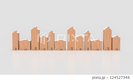 The House wood for property or real estate concept 3d Rendering. The House wood for property or real estate concept 3d Rendering. 124527348