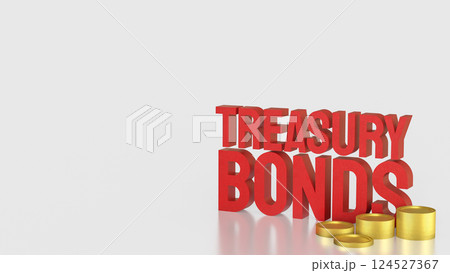 The Red treasury bond and gold coins for Business 3d Rendering. The Red treasury bond and gold coins for Business 3d Rendering. 124527367