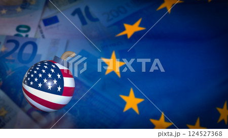 The USA Bomb On EU Background for Business concept 3d Rendering. 124527368