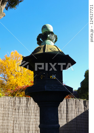 Japanese Garden Featuring Lanterns and Vibrant Autumn, Tokyo Dec 10 2024 Japanese Garden Featuring Lanterns and Vibrant Autumn, Tokyo Dec 10 2024 124527721