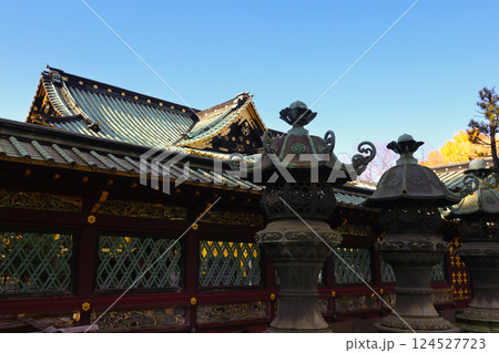Japanese Shrine Courtyard with Tourists, Tokyo Dec 10 2024 124527723